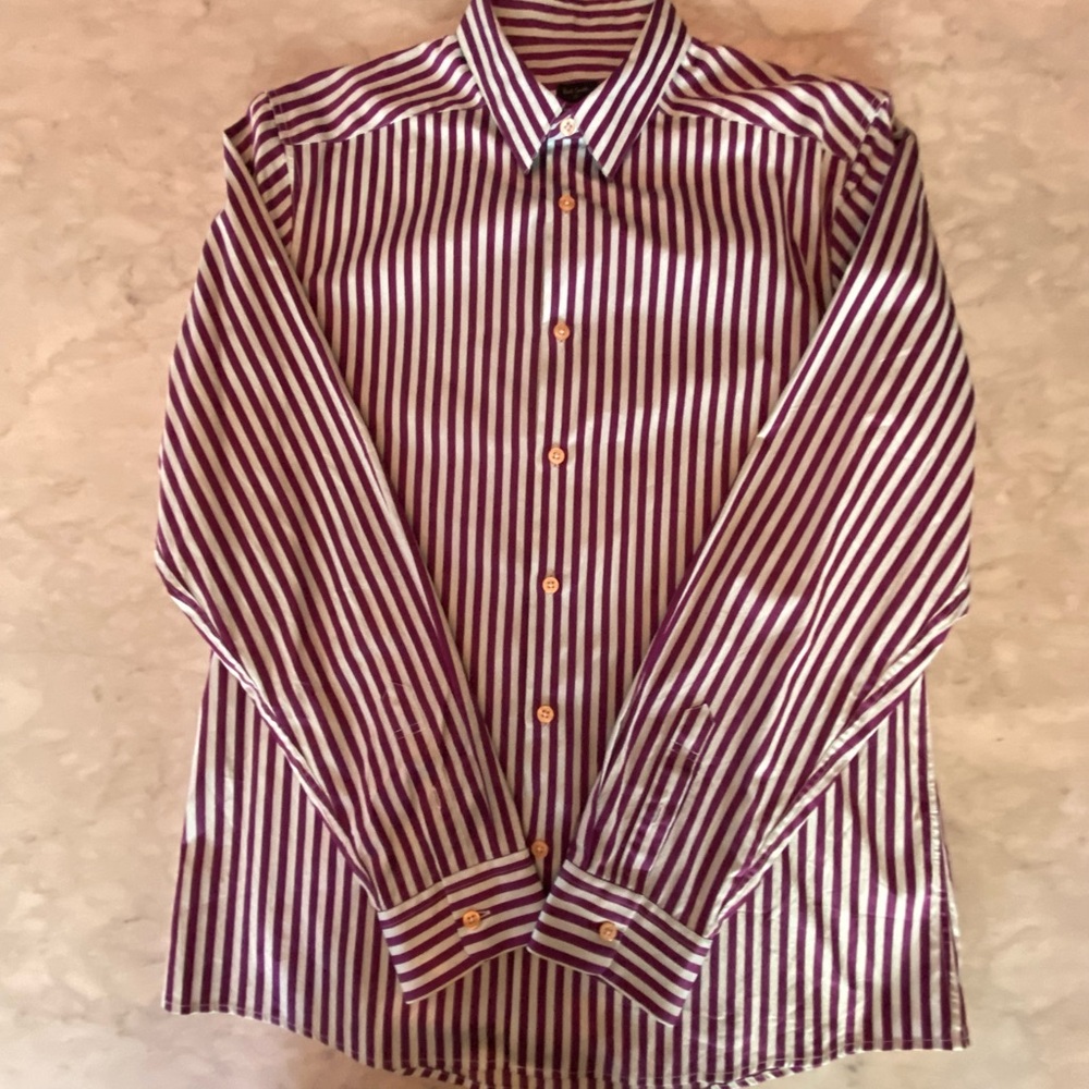 Paul Smith Purple and Gray-Blue Casual Button Down Shirt
